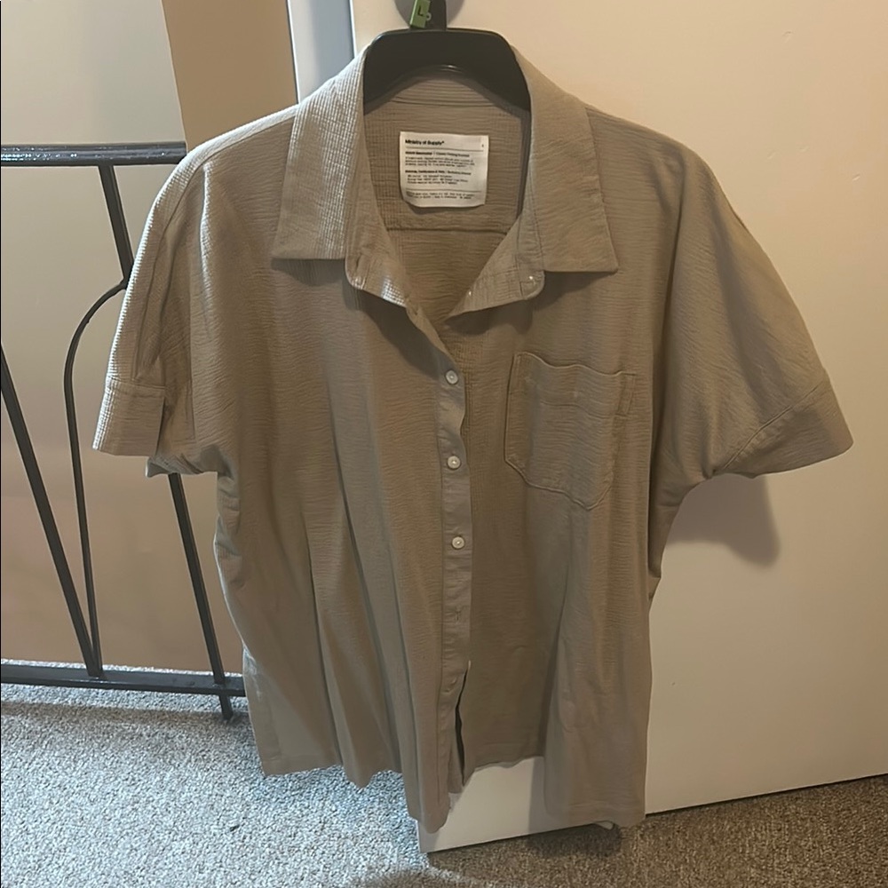 Ministry of Supply Tan Casual Button Down Shirt